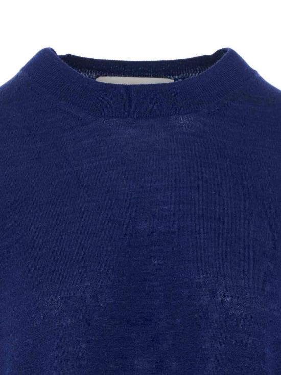 26SS 아미 씬 울 크루넥 아미 드 하트 스웨터 UKS856KN0066A021 Blue - AMI
