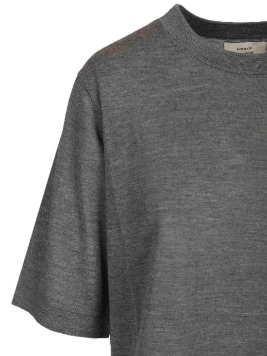 26SS 루루 스튜디오 반팔 티셔츠 NALA01ANTHRACITEMELANGE Grey - LOULOU STUDIO