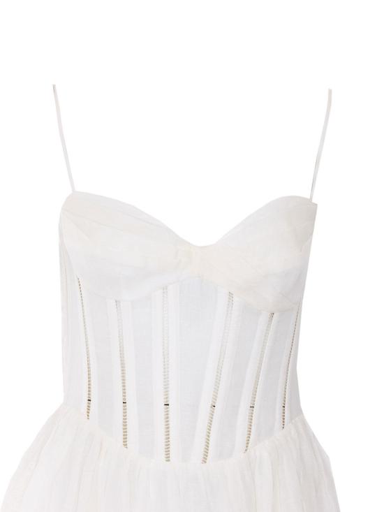 26SS 짐머만 미디 원피스 8178DS261IVO White - ZIMMERMANN