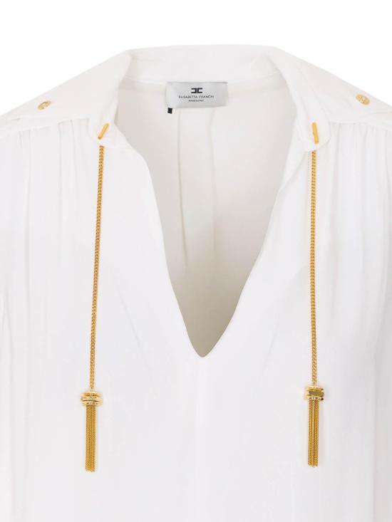 26SS 엘리자베타프랜치 블라우스 CA15962E2360 White - ELISABETTA FRANCHI