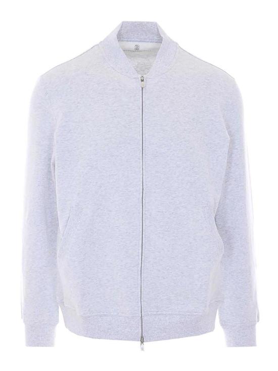 26SS 브루넬로 쿠치넬리 지퍼 디테일 테크노 코튼 플리스 MW8639072GC3657 Grey