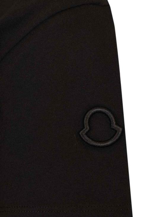 26SS 몽클레어 자수 로고 코튼 티셔츠 L10938C0002989AUO999 Black - MONCLER