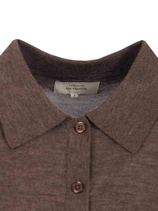 26SS 루루 스튜디오 폴로 티셔츠 MIGO01BROWNMELANGE - LOULOU STUDIO