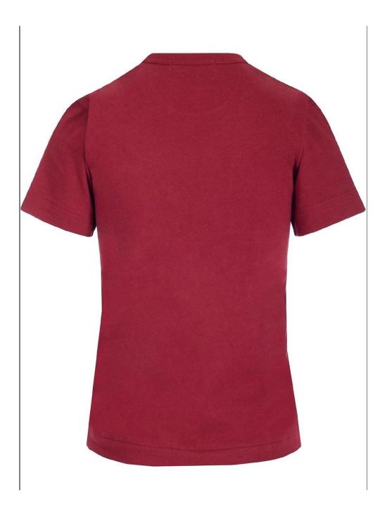 26SS 꼼데가르송 더블하트 와펜 반팔티 AXT2260514 Dark Red - COMME DES GARCONS