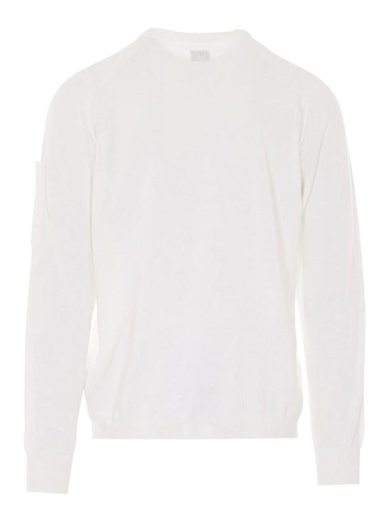 26SS 씨피 컴퍼니 코튼 크레이프 크루넥 렌즈 스웨터 20CMKN105A006323O103 White - C.P. COMPANY