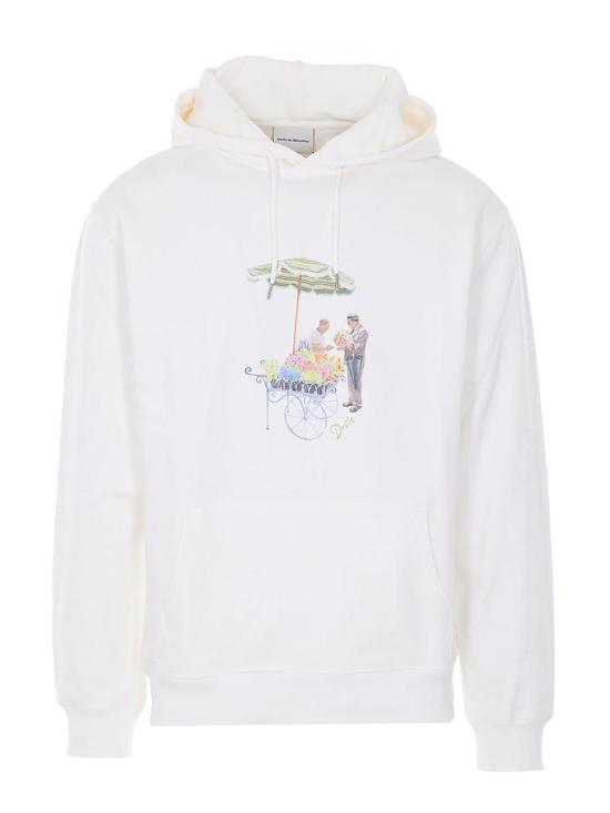 26SS 드롤드무슈 후드 티셔츠 1200002CO127OW White