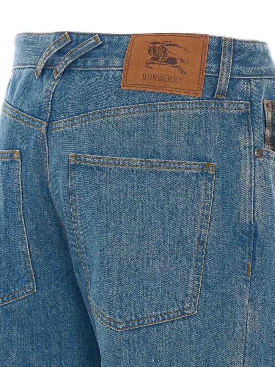 26SS 버버리 스트레이트 체크 턴업 진 8116361 Denim - BURBERRY