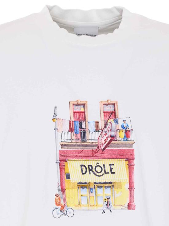 26SS 드롤드무슈 반팔 티셔츠 TS307CO002OW White - DROLE DE MONSIEUR