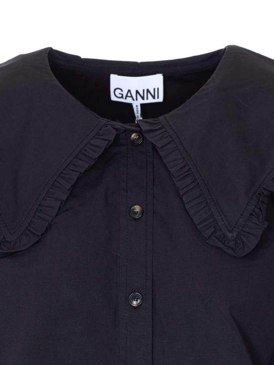 26SS 가니 스트레치 코튼 러플 셔츠 A1040096099 - GANNI
