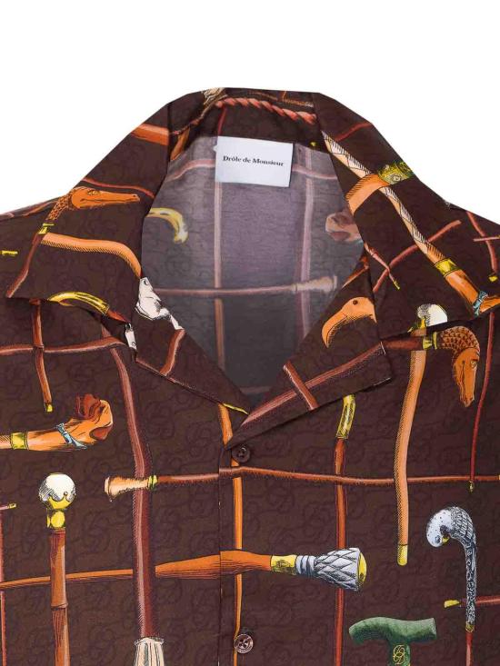 26SS 드롤드무슈 반팔 셔츠 SH230VI033BN Brown - DROLE DE MONSIEUR