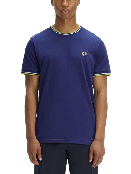 26FW 프레드페리 반팔 티셔츠 FP M1588V 58 83B BLUE - FRED PERRY