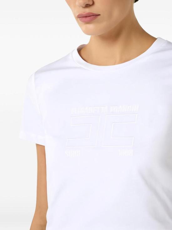 26SS 엘리자베타프랜치 반팔 티셔츠 MA71G61E2270GESSO White - ELISABETTA FRANCHI