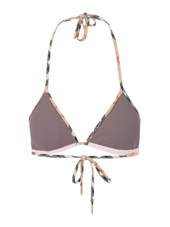 26SS 버버리 체크 트리밍 비키니 탑 8123666 Nude Neutrals - BURBERRY
