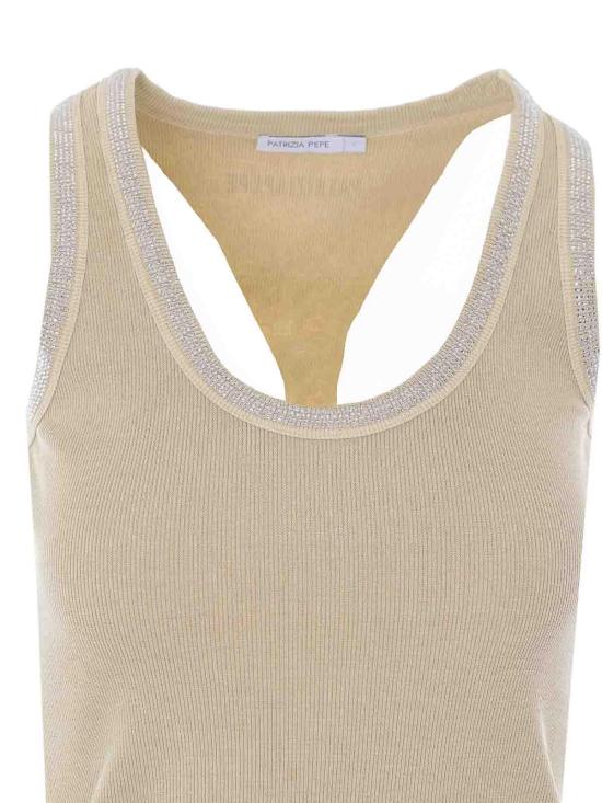 26SS 파트리지아페페 민소매 티셔츠 8M1787J373B877 Beige - PATRIZIA PEPE