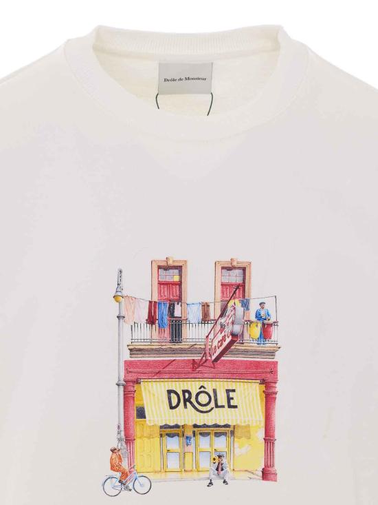 26SS 드롤드무슈 긴팔 티셔츠 SW201CO127OW White - DROLE DE MONSIEUR