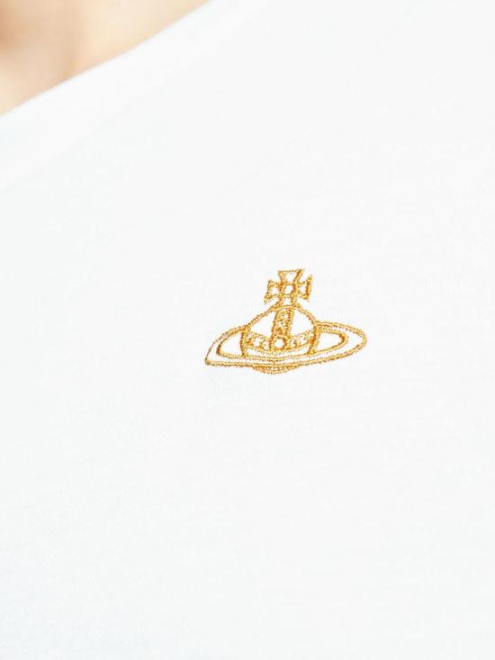 26SS 비비안웨스트우드 반팔 티셔츠 8106001UJ001NA401 White - VIVIENNE WESTWOOD