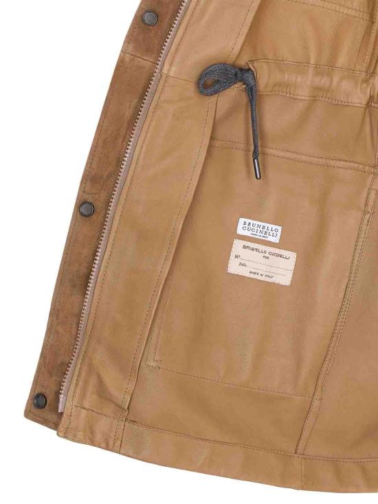 26SS 브루넬로 쿠치넬리 스웨이드 트윌 사파리 재킷 MPCAI7853C9267 Brown - BRUNELLO CUCINELLI