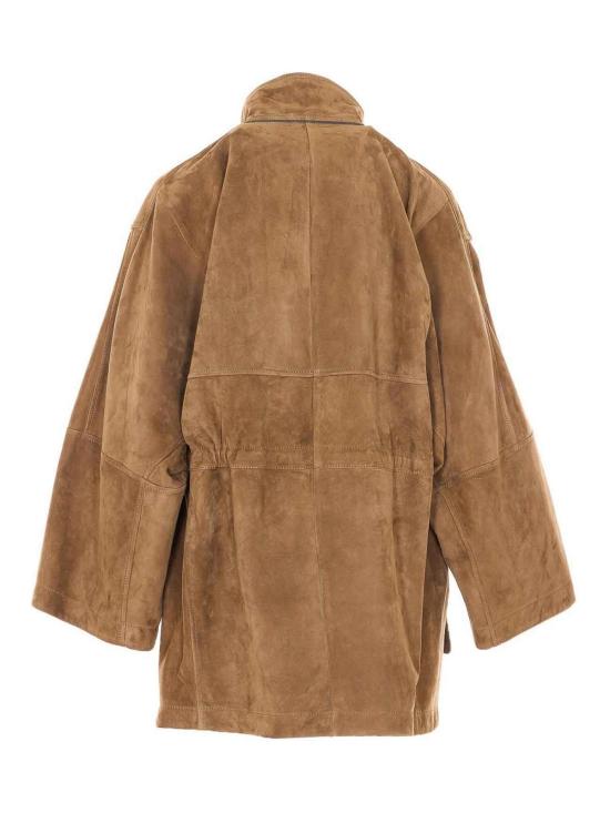 26SS 브루넬로 쿠치넬리 스웨이드 트윌 사파리 재킷 MPCAI7853C9267 Brown - BRUNELLO CUCINELLI