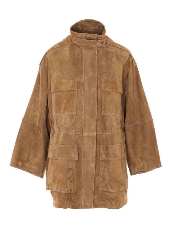 26SS 브루넬로 쿠치넬리 스웨이드 트윌 사파리 재킷 MPCAI7853C9267 Brown