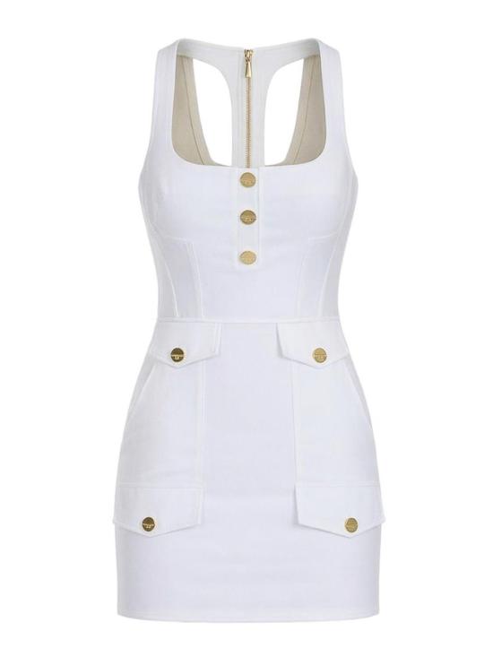 26SS 엘리자베타프랜치 미디 원피스 AB96962E2360 White - ELISABETTA FRANCHI