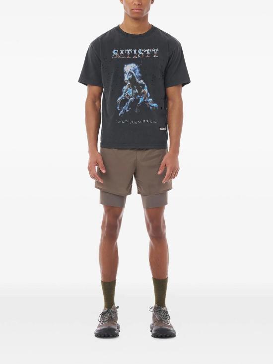 26SS 새티스파이 모스테크 티셔츠 1100600A16 Black - SATISFY