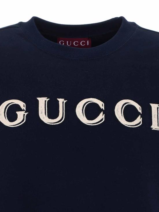 26SS 구찌 자수 코튼 저지 스웨트셔츠 854224XJHNA4794 Blue - GUCCI