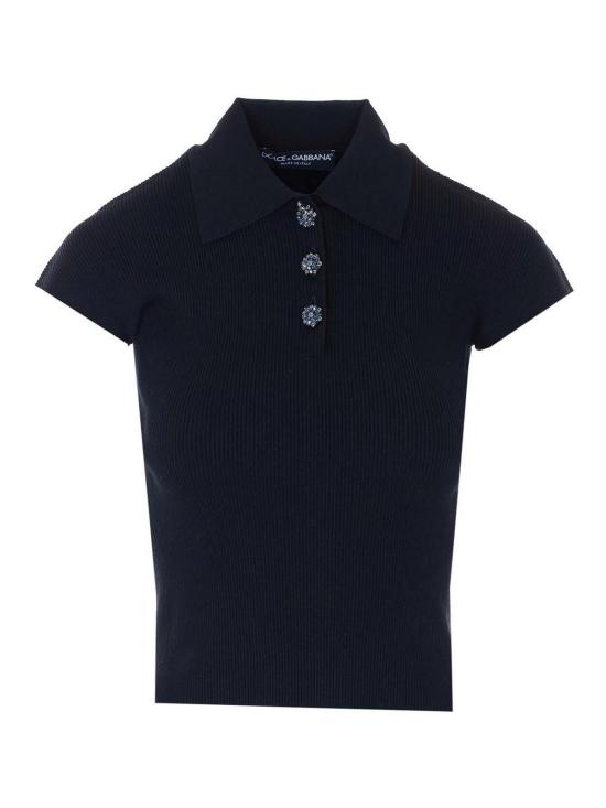26SS 돌체앤가바나 립드 폴로 스웨터 FXZ41ZJFMHGN0000 Black