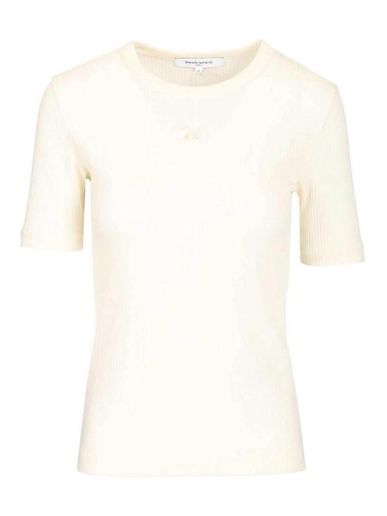 26SS 메종키츠네 베이비 폭스 리브드 피티드 반소매 티셔츠 OW00124KJ01340383 White