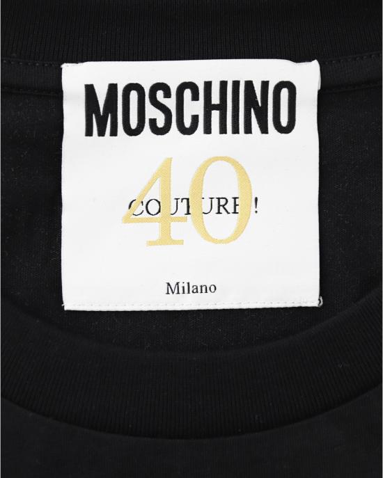  모스키노 반팔 티셔츠 0703 0442 4555 NERO BIANCO - MOSCHINO