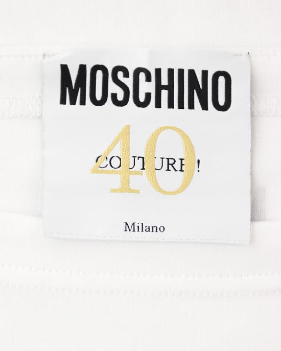  모스키노 반팔 티셔츠 0703 0442 1001 BIANCO NERO - MOSCHINO