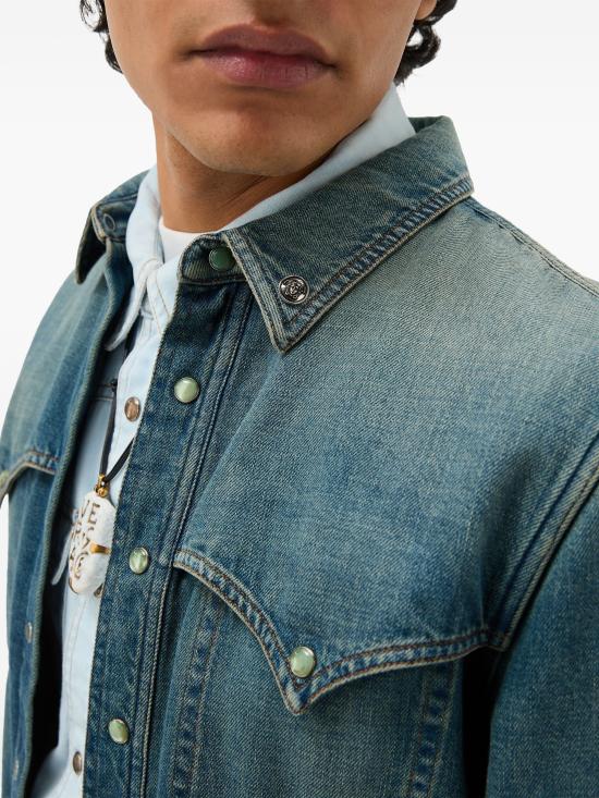 26SS 베르사체 데님 셔츠 10244791A17873 1DA40 BLUE - VERSACE