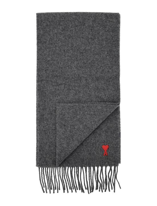 26SS 아미 스몰 하트 로고 울 클래식 머플러 BFUSF405334 061 GREY - AMI