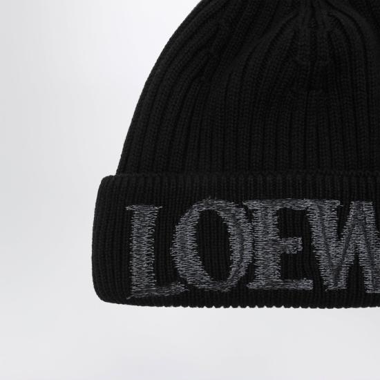 26FW 로에베 로고 자수 울 비니 F540257X23UWO 1100 BLACK - LOEWE