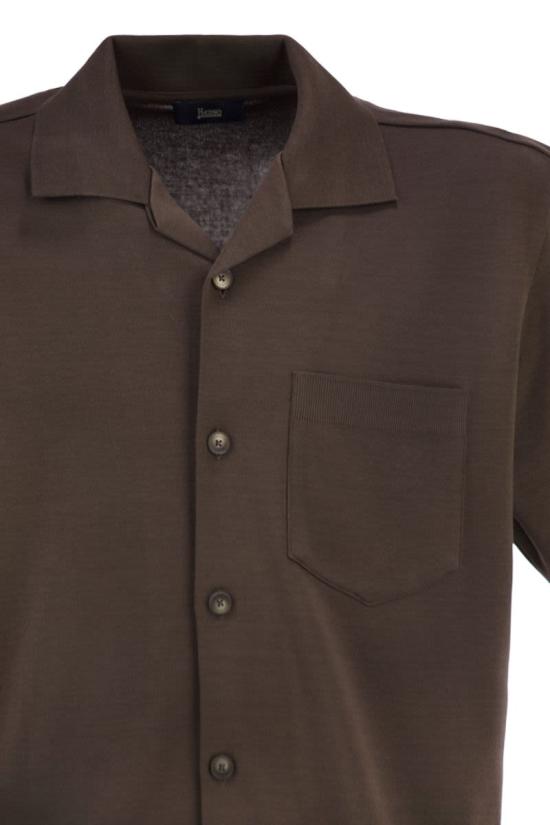 26SS 에르노 반팔 셔츠 CM000017U52059 8800 DARK BROWN - HERNO