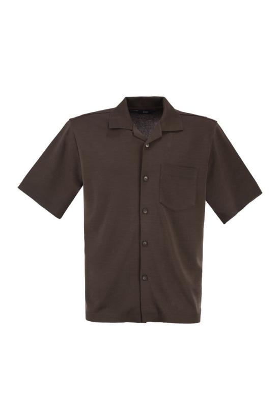 26SS 에르노 반팔 셔츠 CM000017U52059 8800 DARK BROWN