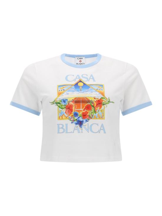 26SS 카사블랑카 반팔 티셔츠 WSS26JTS010 03TENNISLANDSCAPE WHITE