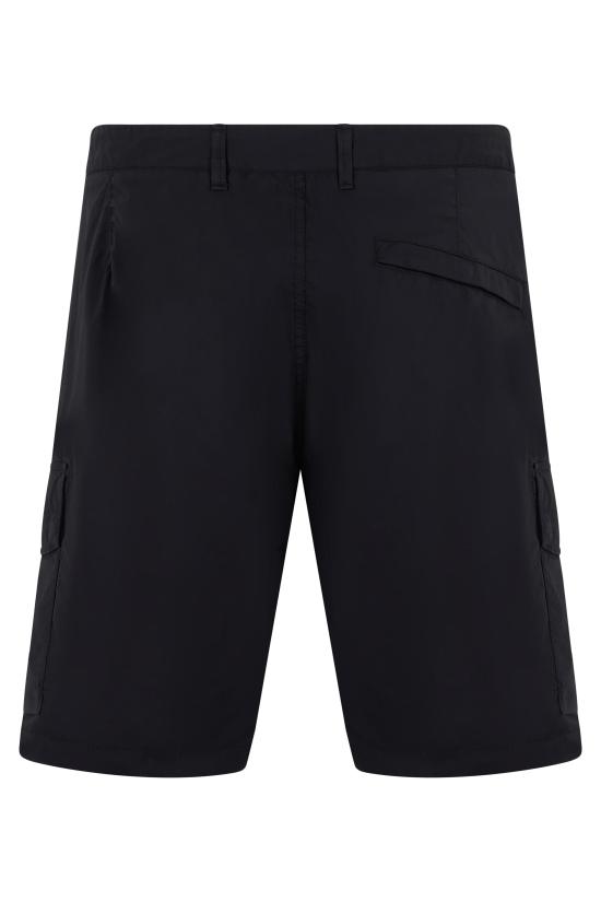 26SS 스톤 아일랜드 스트레치 코튼 텔라 파라슈트 카고 쇼츠 S15L100020S0003V0020 black - STONE ISLAND