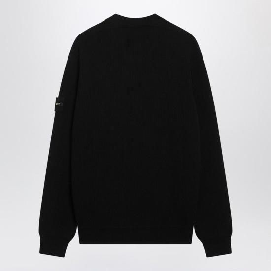 26SS 스톤 아일랜드 립드 소프트 오가닉 코튼 레귤러 핏 크루넥 점퍼 S155100154S00D8V0029 black - STONE ISLAND