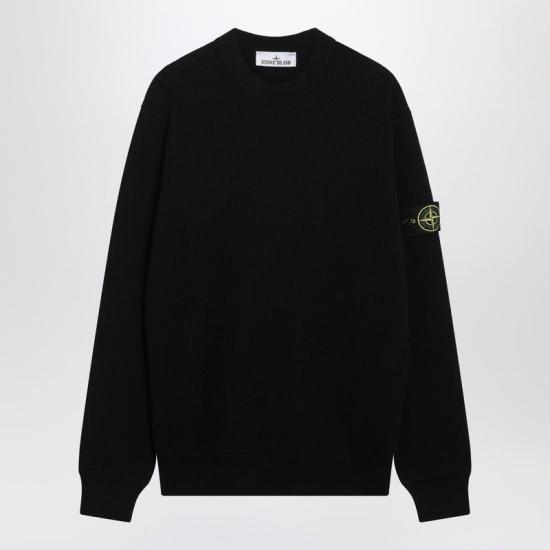 26SS 스톤 아일랜드 립드 소프트 오가닉 코튼 레귤러 핏 크루넥 점퍼 S155100154S00D8V0029 black
