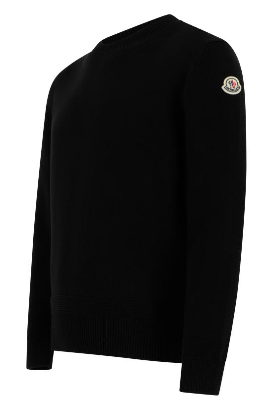 26SS 몽클레어 로고 패치 코튼 스웨터 L10919C00014M1367999 black - MONCLER