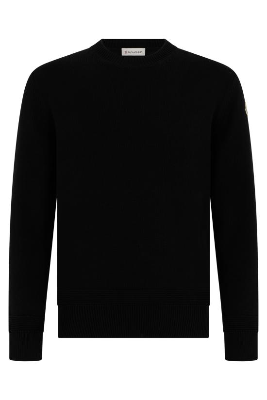 26SS 몽클레어 로고 패치 코튼 스웨터 L10919C00014M1367999 black