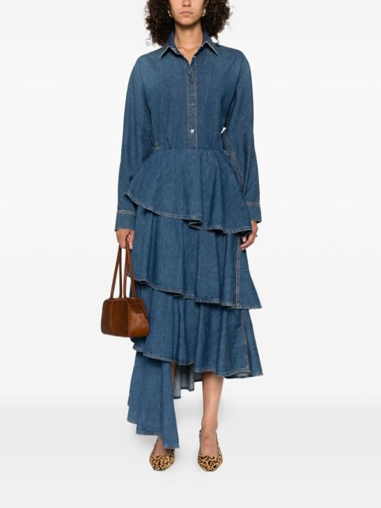 25FW 알라이아 데님 스커트 AA9J2358D004B505 BLUE - ALAIA