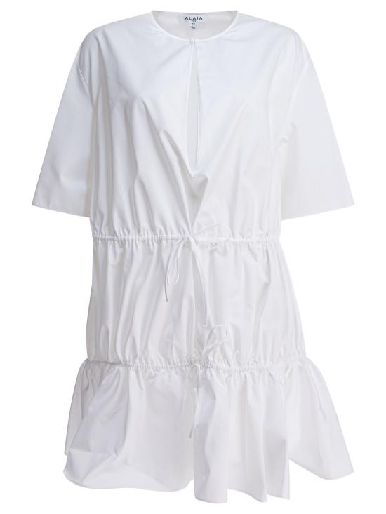 25FW 알라이아 미디 원피스 AA9R2659T611B000 WHITE