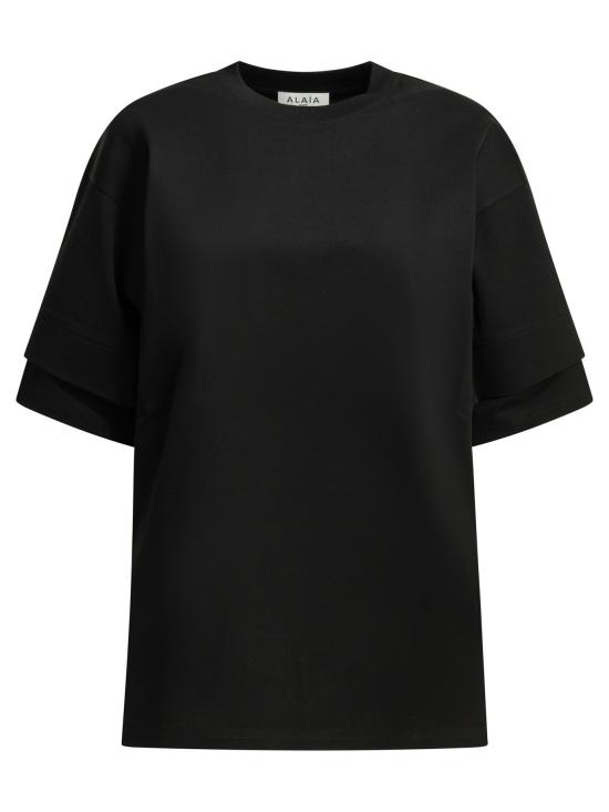 26SS 알라이아 반팔 티셔츠 AA9I0025J103C999 BLACK