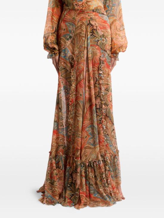 26SS 에트로 롱 스커트 WRFA020499SA1R9 X0860 RED - ETRO