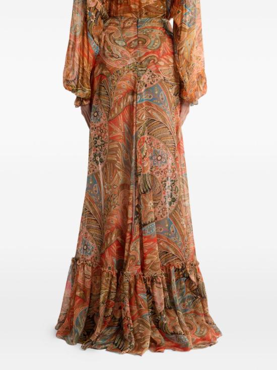 26SS 에트로 롱 스커트 WRFA020499SA1R9 X0860 RED - ETRO