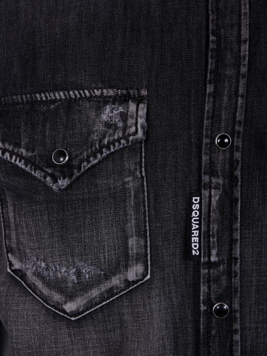 25SS 디스퀘어드2 데님 셔츠 S74DM0848S30826096 900 BLACK - DSQUARED2