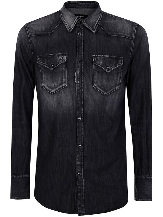 25SS 디스퀘어드2 데님 셔츠 S74DM0848S30826096 900 BLACK