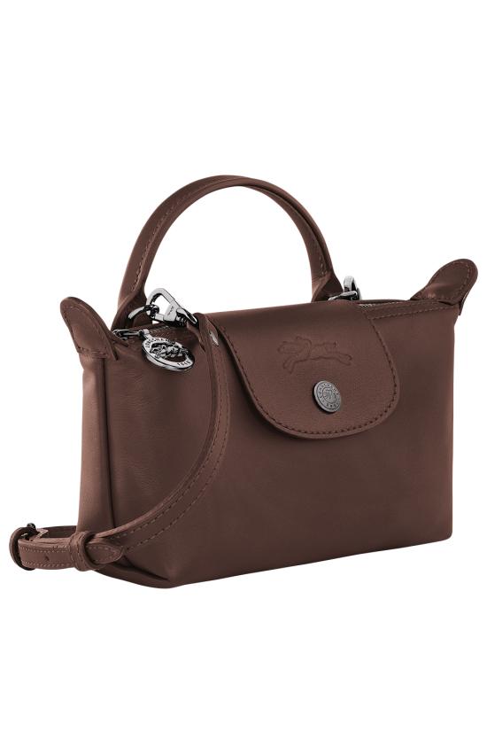 26FW 롱샴 르 플리아쥬 엑스트라 XS 레더 파우치 34205987 002 Moka - LONGCHAMP