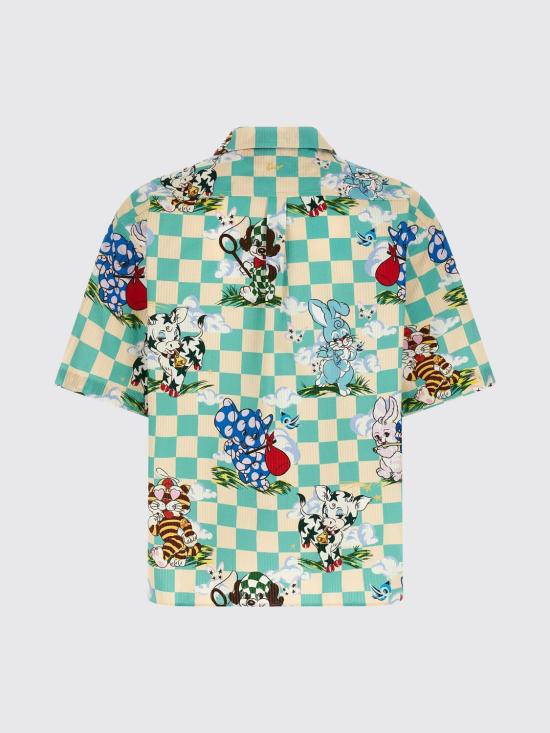 26SS 겐조 카툰 하와이안 쇼트 슬리브 셔츠 FG55CH1359T2 60 Multicolor - KENZO